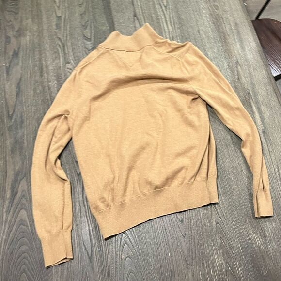 Tommy Hilfiger Sweater 1/4 Zip Mock Neck Long Sleeves Pullover Mustard Yellow M - Picture 4 of 4